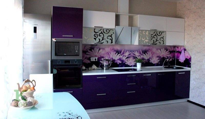 Фиолетовая кухня Цветы артикул: 00086260
